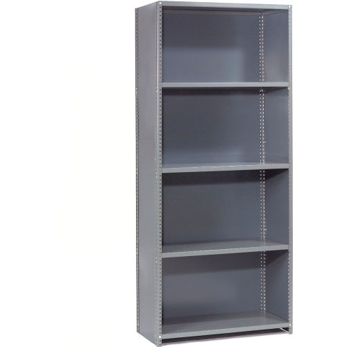 Global Industrial 5 Shelf, Closed Steel Shelving, 36"W x 12"D x 73"H, Starter, 20 GA, Gray (WB236064A)