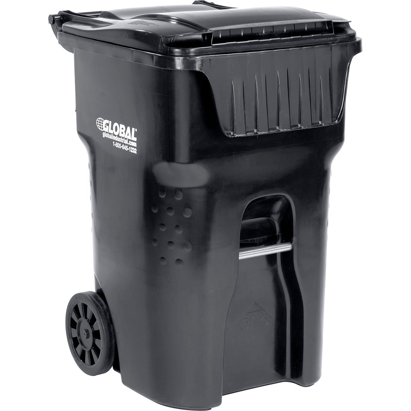 Global Industrial Mobile Trash Container, 95 Gallon, Black (WB237281BK)
