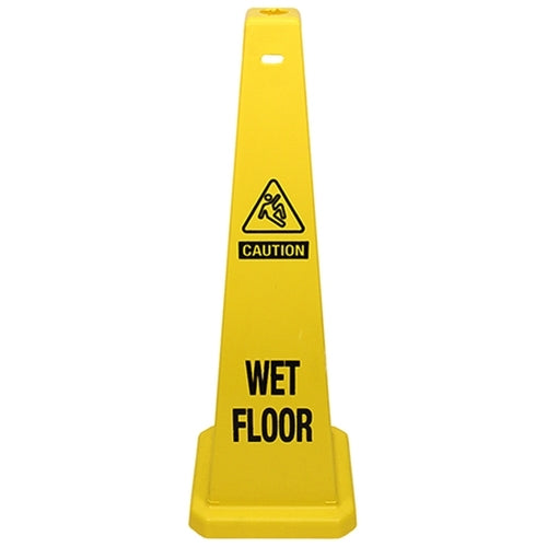 Impact® Four-Sided Wet Floor Sign, English, 36", Yellow, 5/Case (IMP23870)