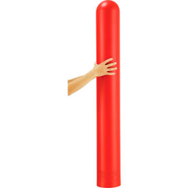 Global Industrial Smooth Bollard Post Sleeve, 6" HDPE Dome Top, Red (WB238819RD)