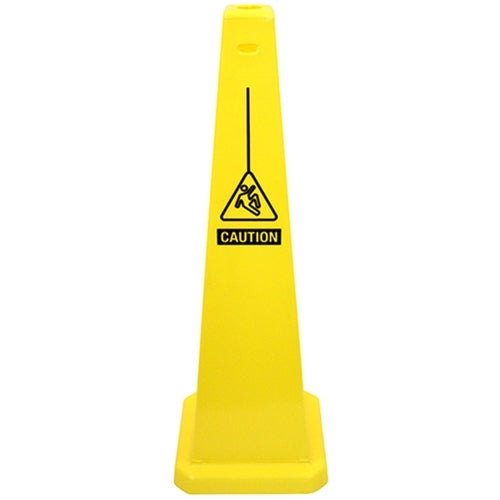 Impact® Four-Sided Caution Sign, English, 36", Yellow, 5/Case (IMP23887)