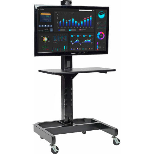 Global Industrial LCD/Plasma Mobile Workstation, Black (WB239192ABK)