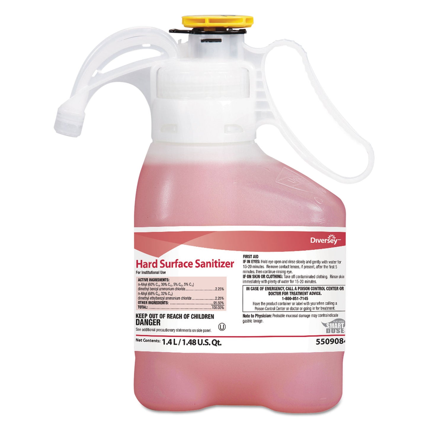 Diversey™ Hard Surface Sanitizer, Unscented, 1.4 L SmartDose, 2/Carton (DVO100965932)