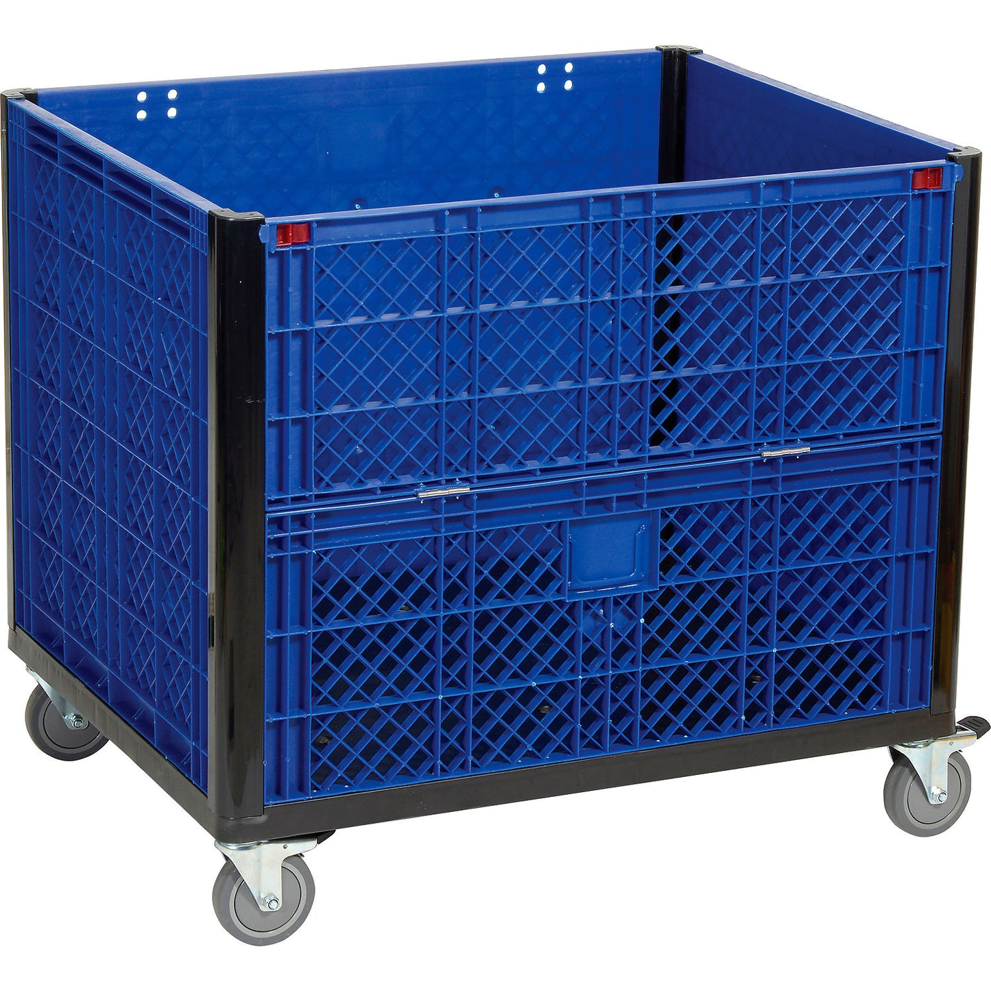 Global Industrial Easy Assembly Solid Wall Container - Drop Gate/Casters 39-1/4x31-1/2x34 OH (WB239452DC)