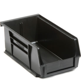 Global Industrial Plastic Hang & Stack Bin, 7-3/8"L x 4-1/8"W x 3"H, Black (WB269681BK)