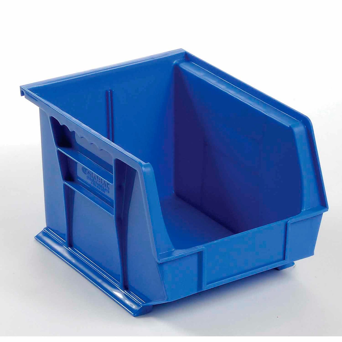 Global Industrial Plastic Hang & Stack Bin, 10-3/4"L x 8-1/4"W x 7"H, Blue (WB269683BL)