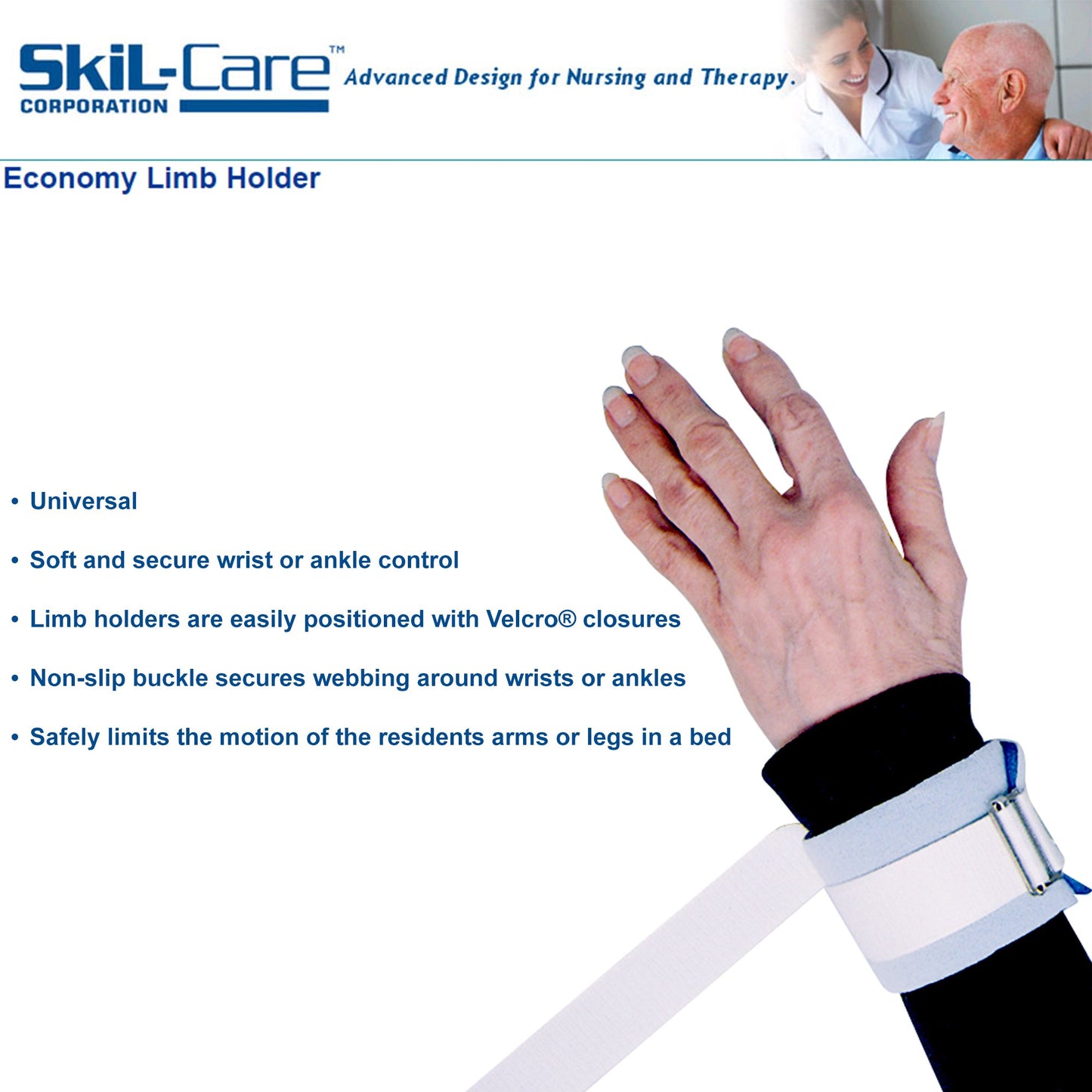 Dispos-A-Cuff Limb Restraint One Size Fits Most Strap Fastening 1-Strap (185773_PR)