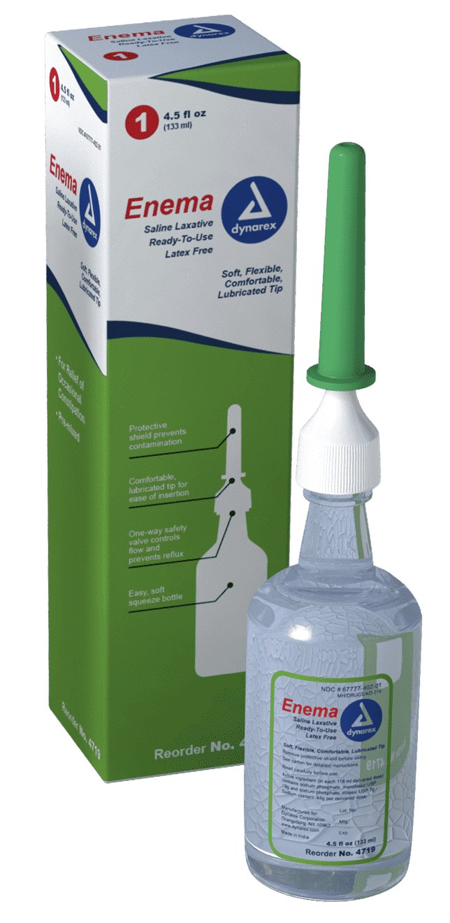 Dynarex Enema 4.5 oz. 100% Strength Saline Enzyme (903619_CS)