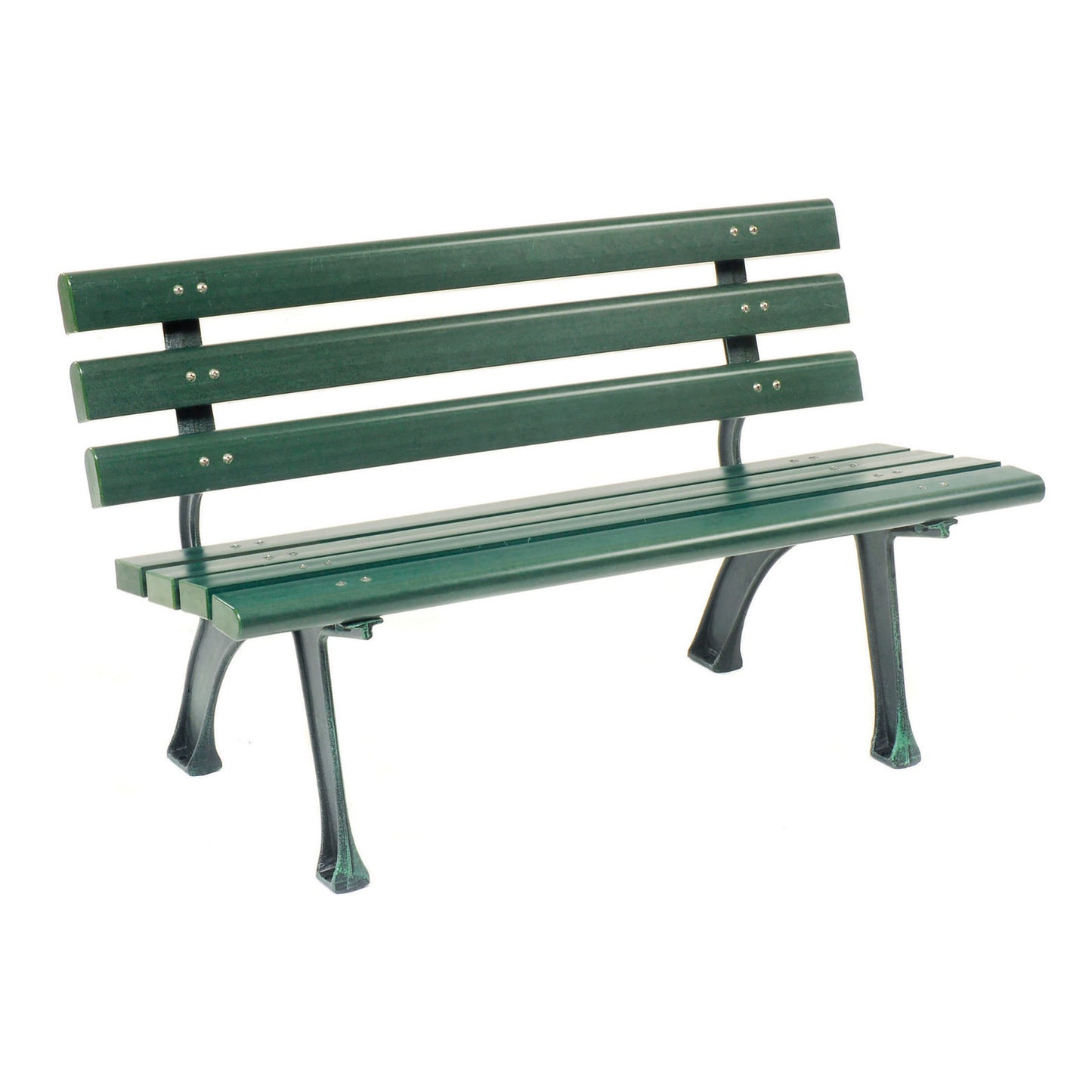 Global Industrial 4' Park Bench w/ Backrest, Green (WB240125GN)