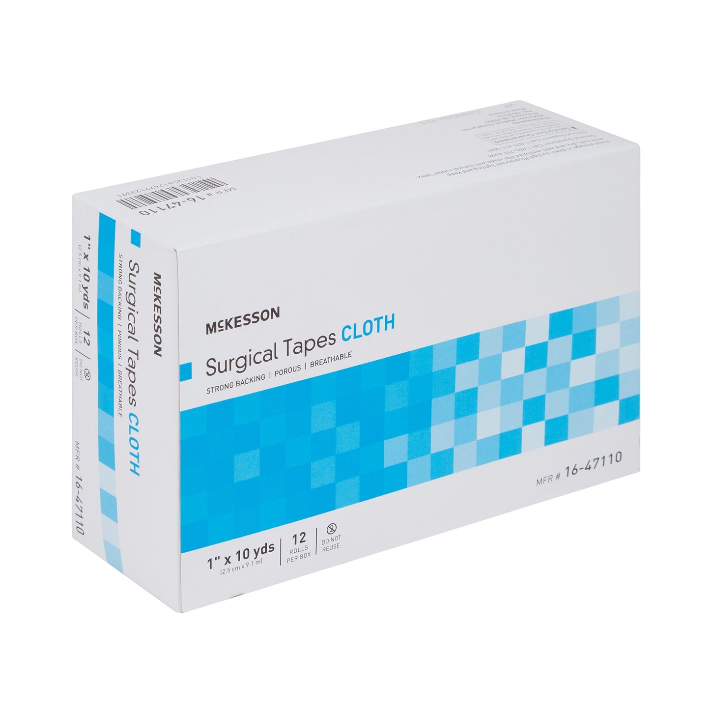McKesson Medical Tape White 1 Inch X 10 Yard Silk-Like Cloth NonSterile (455534_BX)