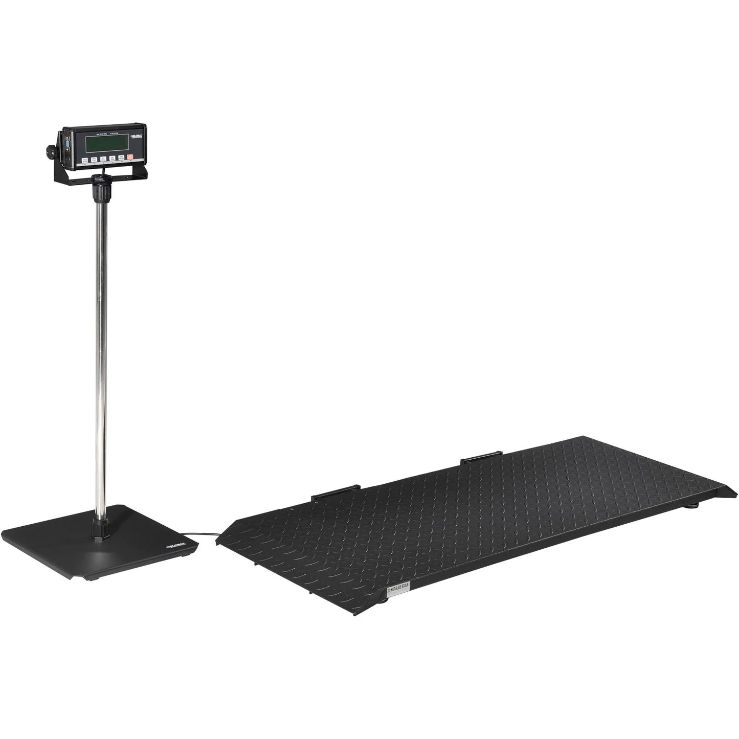 Global Industrial Digital Floor Scale With LCD Indicator & Stand, 1,000 lb x 0.5 lb (WB244243)