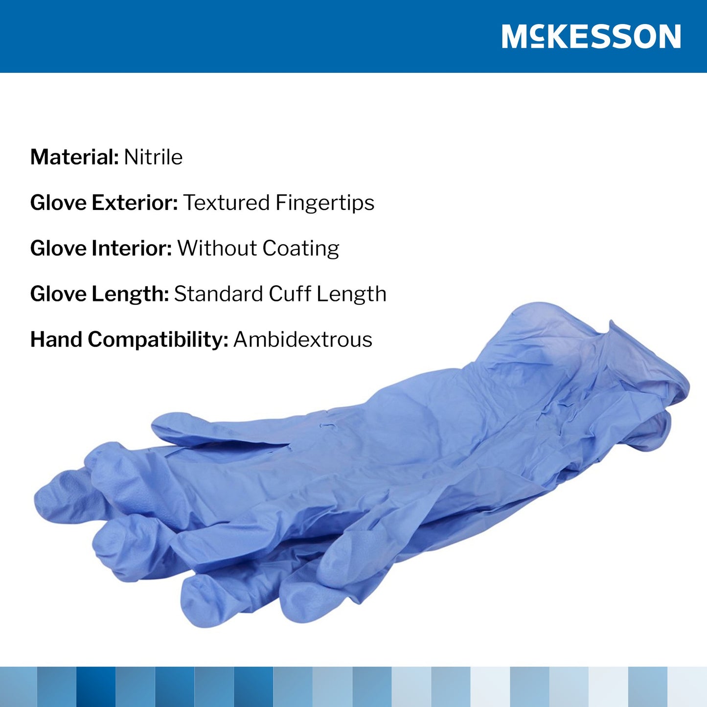 McKesson Confiderm® 3.5C Exam Glove Large NonSterile Nitrile Standard Cuff Length Textured Fingertips Blue Chemo Tested (765876_BX)