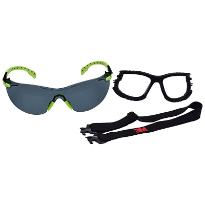 3M Solus™ 1000-Series Protective Eyewear, Gray Lens, Anti-Fog, Black/Green Frame (247-S1202SGAF)