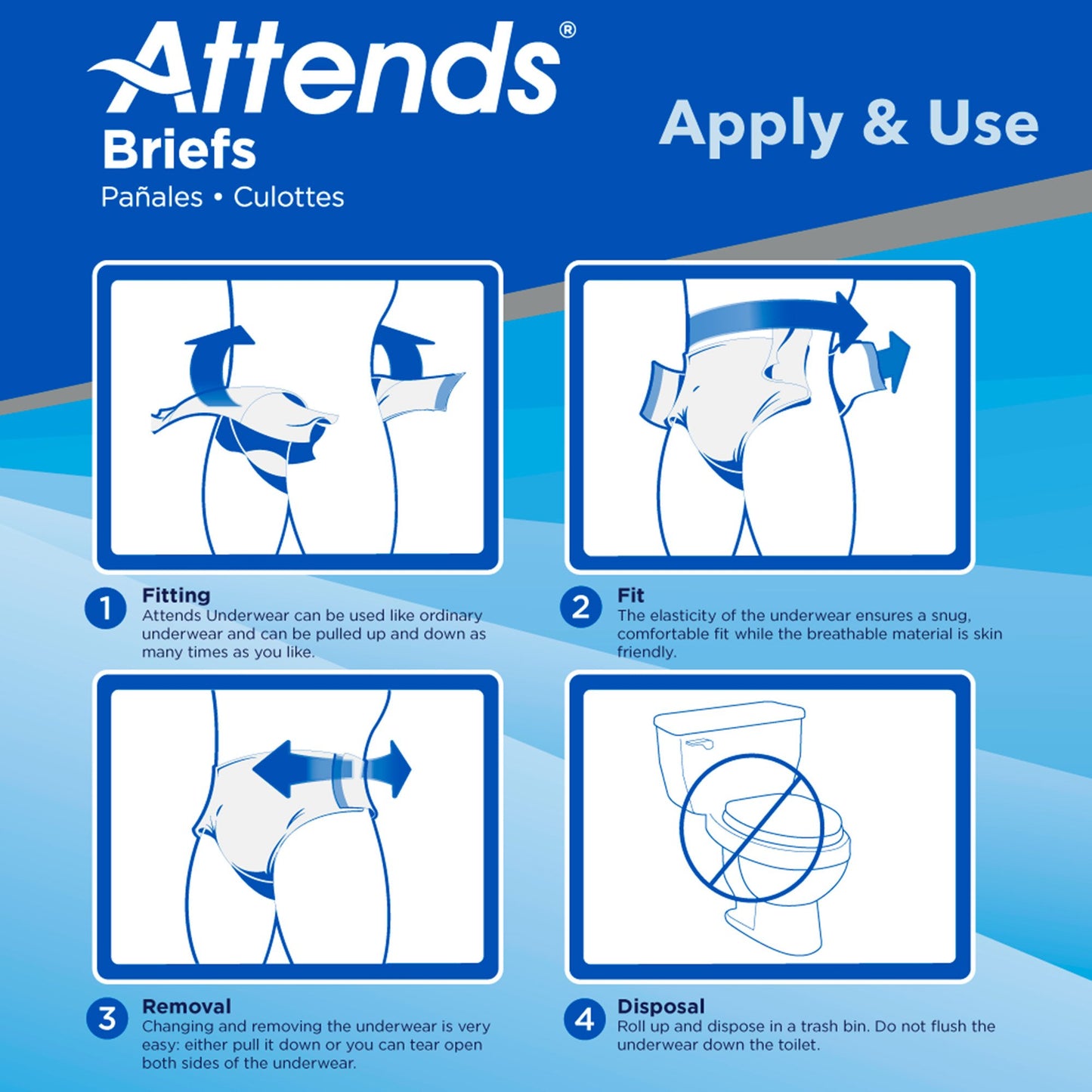 Attends® Stretch Unisex Adult Incontinence Brief Large / X-Large Disposable Heavy Absorbency (981738_BG)
