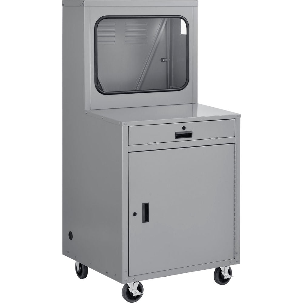 Global Industrial Mobile Heavy-Duty LCD Computer Cabinet, Dark Gray, Assembled (WB249190AGY)