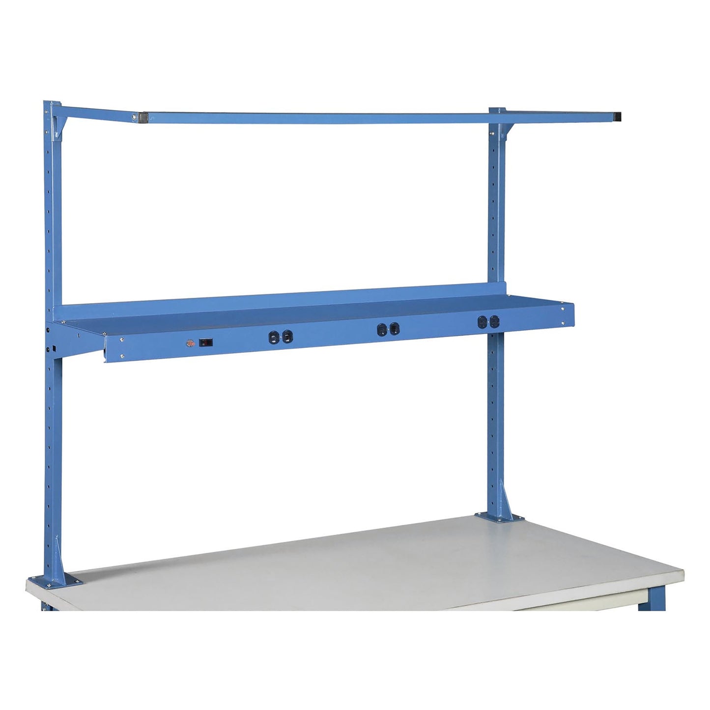 Global Industrial Steel Shelf W/ 6 Single Outlets, 60"W x 12"D, Blue (WB249295ABL)