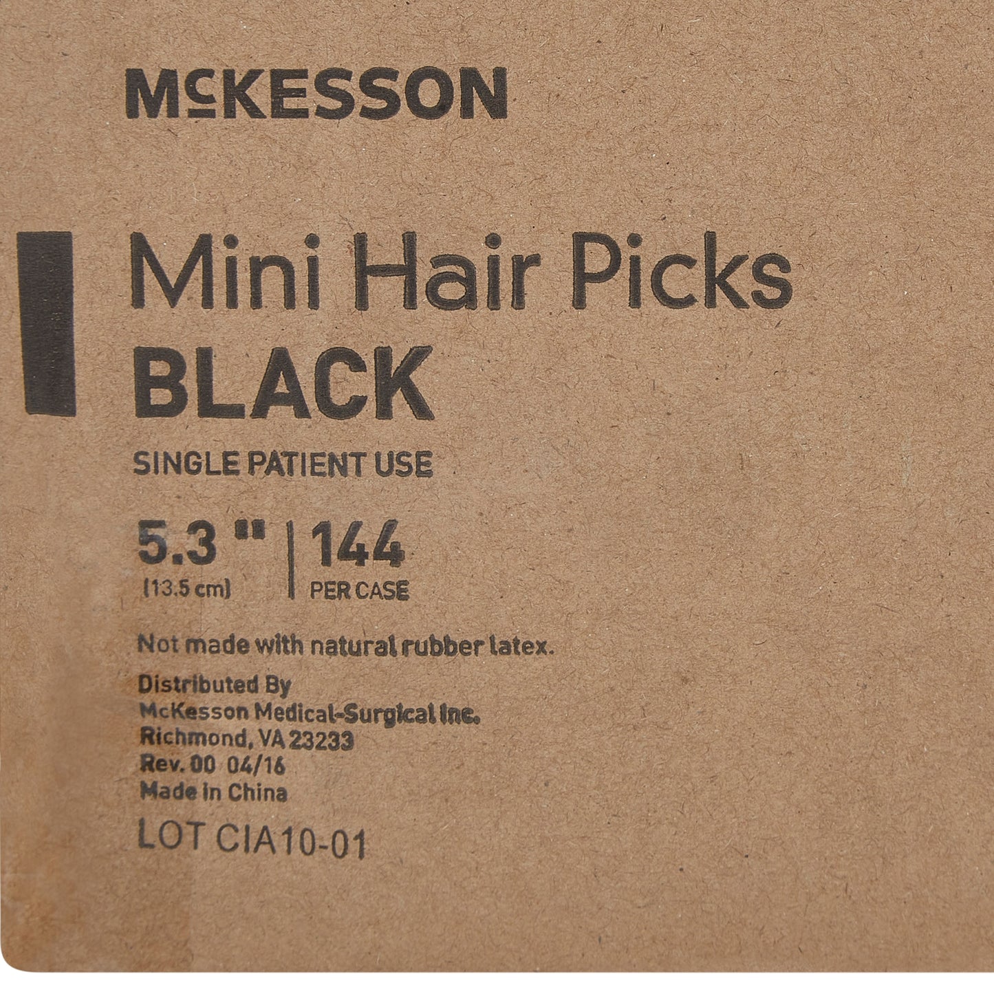 McKesson Mini Hair Pick 5.3 Inch Black Polypropylene (906053_BX)