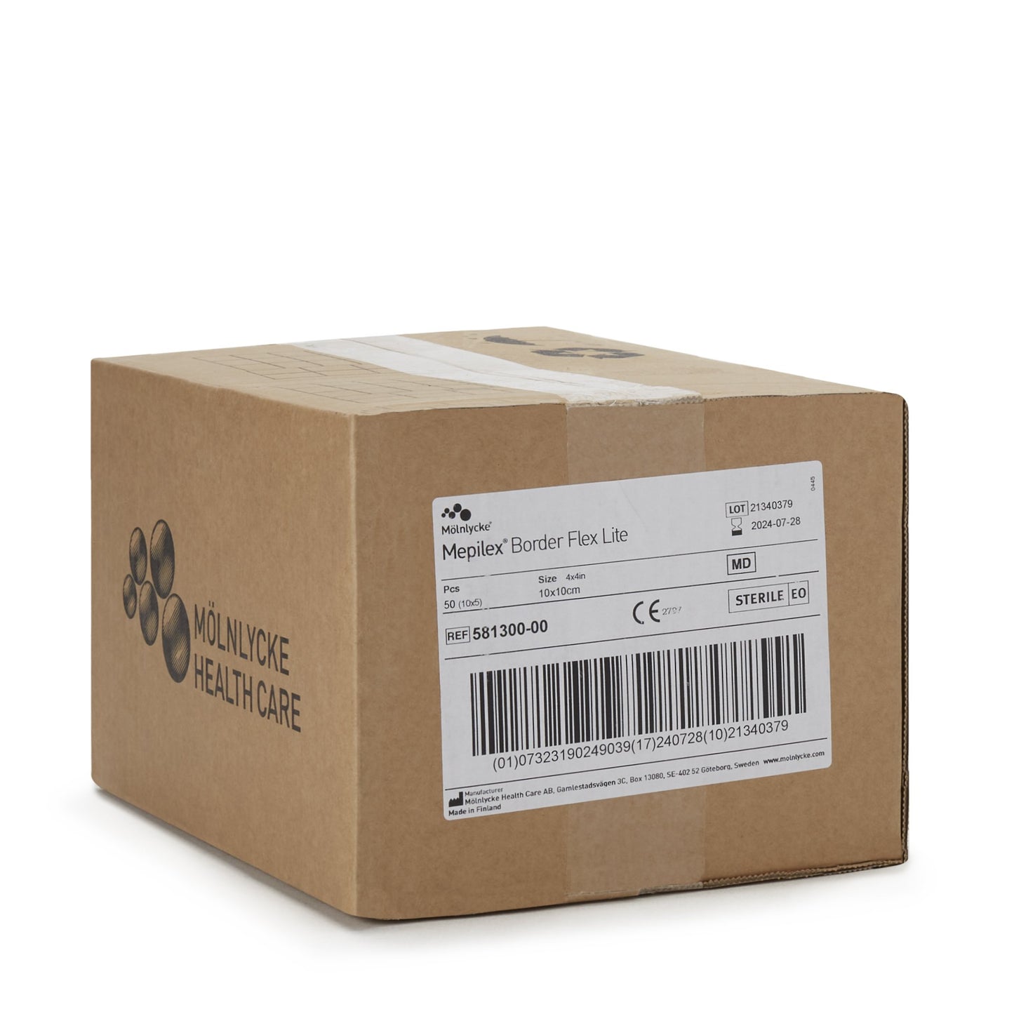 Mepilex® Border Flex Lite Thin Foam Dressing 4 X 4 Inch With Border Film Backing Silicone Adhesive Square Sterile (1195997_BX)