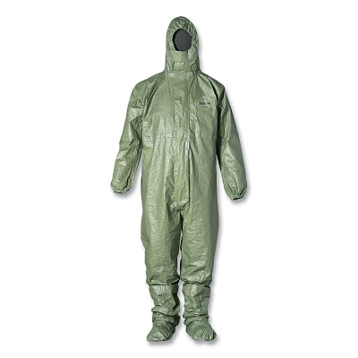 Dupont Tychem 2000 SFR Protective Coveralls, Hooded Coverall, Green, Large (251-QS127TGRLG000400)