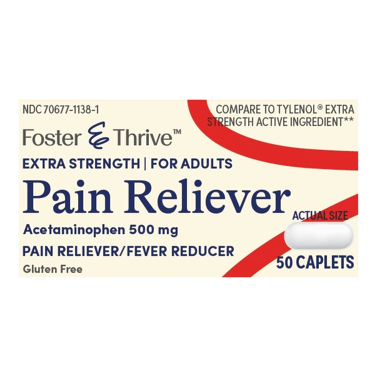 Foster & Thrive™ Pain Relief 500 mg Strength Acetaminophen Caplet 50 per Bottle (1238928_BT)