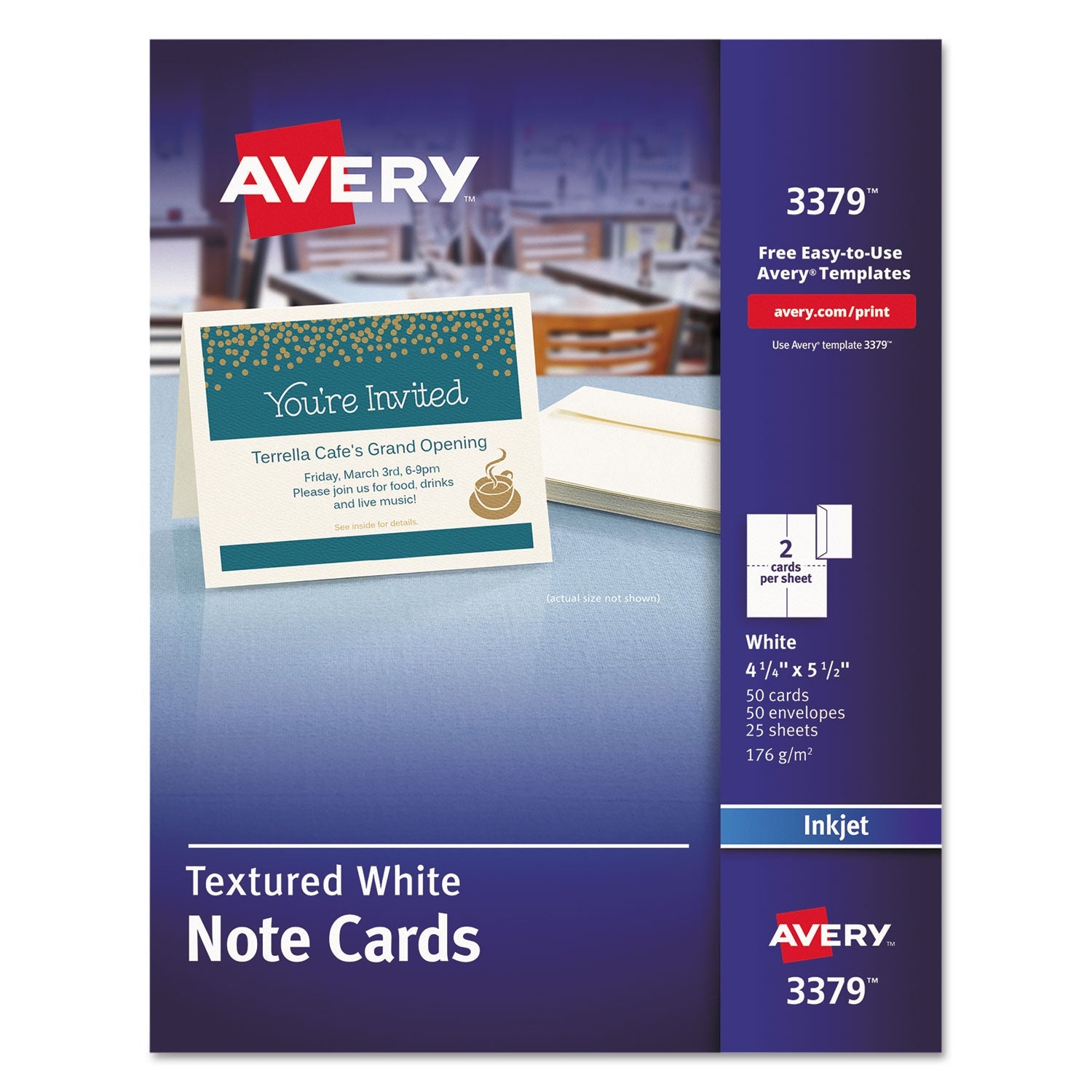 avery-r-note-cards-with-matching-envelopes-inkjet-65lb-4-25-x-5-5-textured-uncoated-white-50-cards-2-cards-sheet-25-sheets-box-ave3379_1