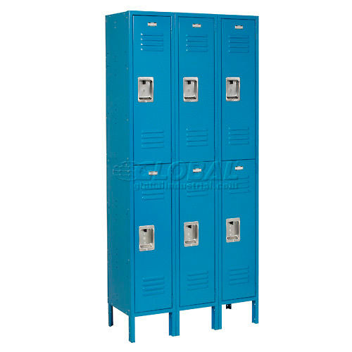 Global Industrial Infinity 2-Tier 6 Door Locker, 36"W x 18"D x 78"H, Blue, Assembled (WB968269BL)