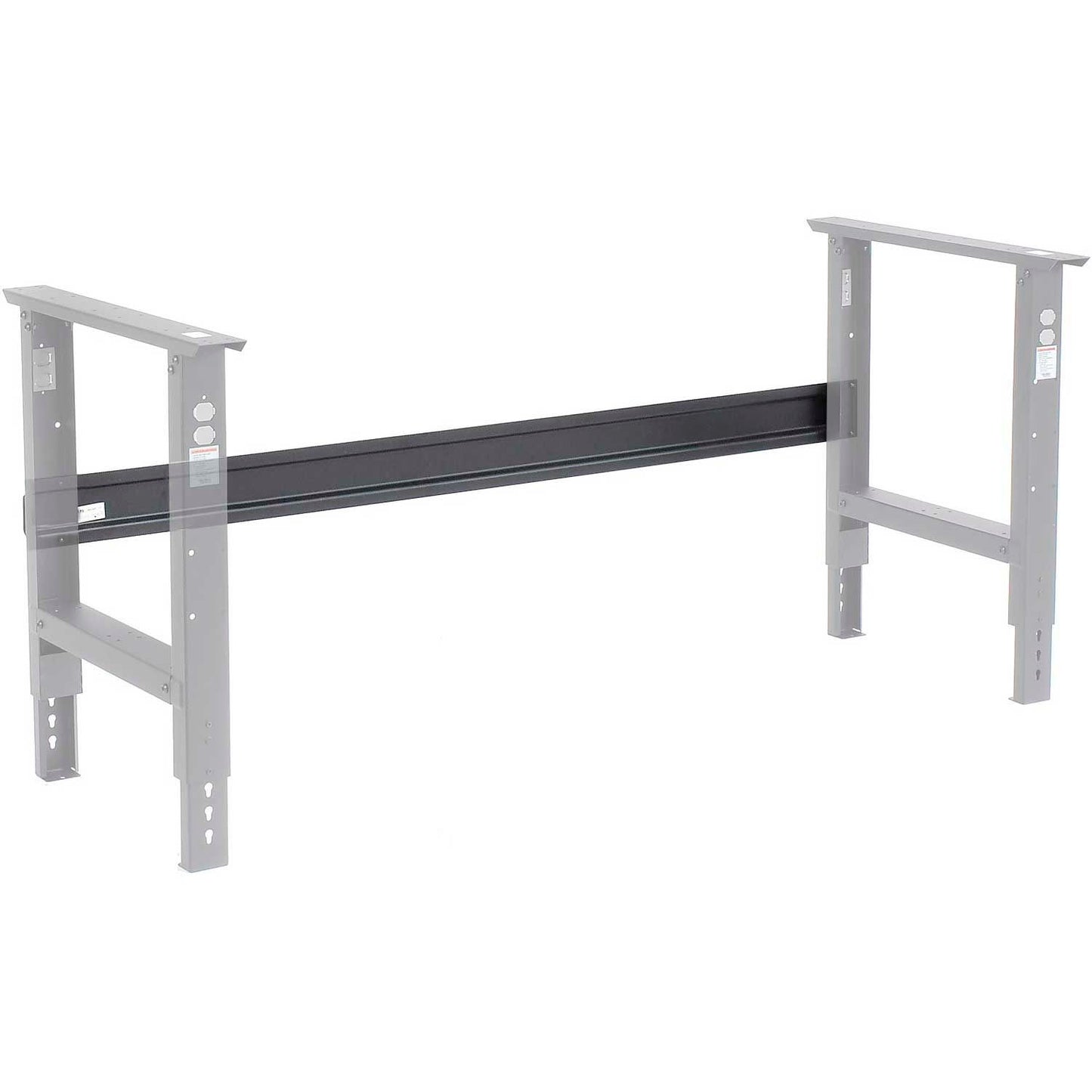 Global Industrial Workbench Steel Stringer For C Channel Adj Leg & Fixed Height, 96"W, Black (WB319008)