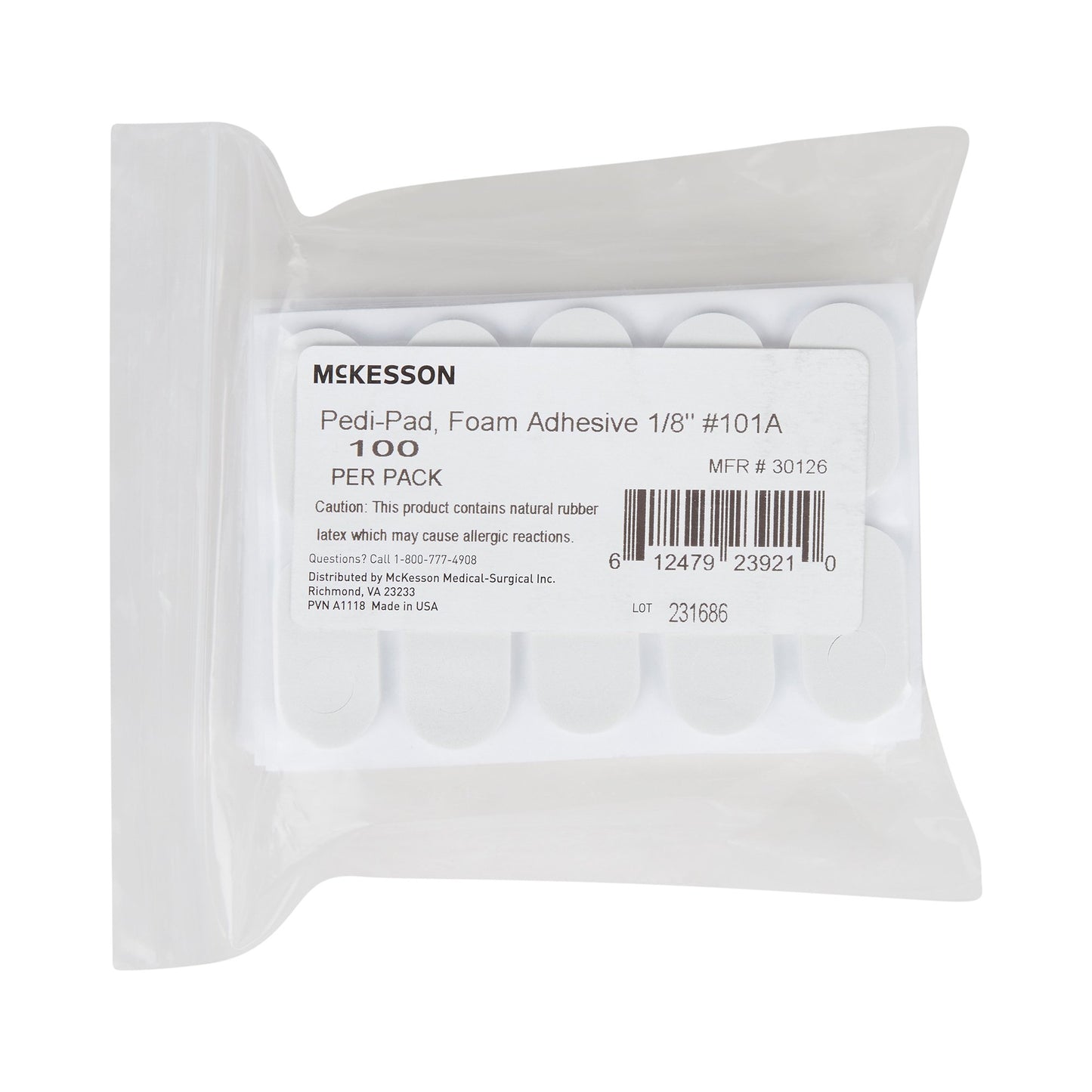 McKesson Pedi-Pad Protective Pad Size 101-A Adhesive Foot (1111057_PK)