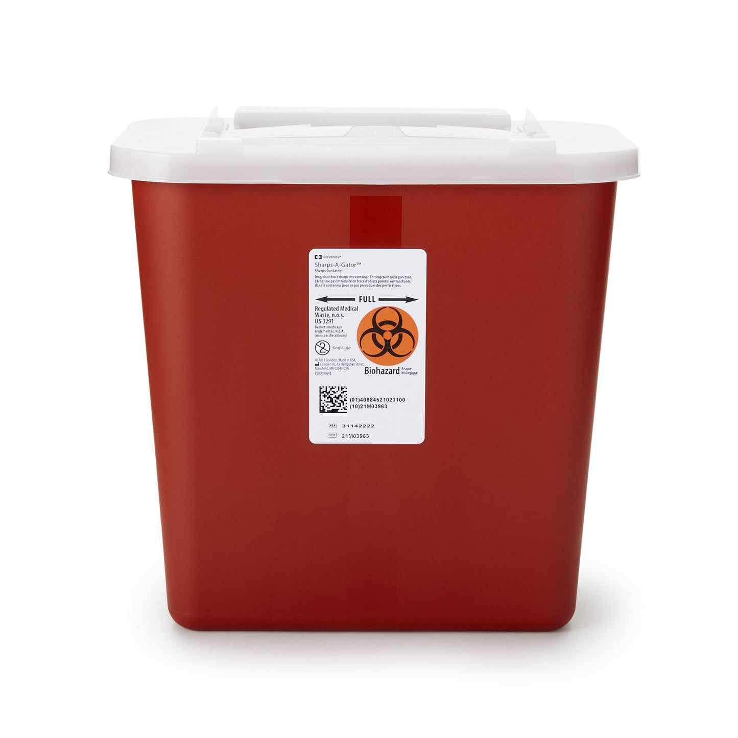 Sharps-A-Gator™ Sharps Container Red Base 10-1/4 H X 7 D X 10-1/2 W Inch Vertical Entry 2 Gallon (566144_EA)