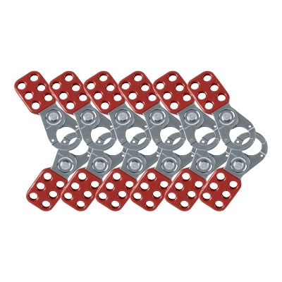 Brady Lockout Safety Hasps, 0.4 in Dia Shackle, 1.75w x 0.35d x 4.5h, Red (262-65375)