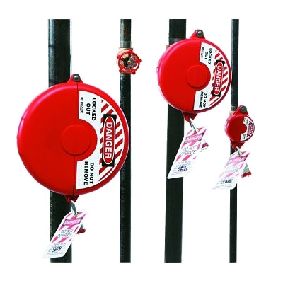 Brady Gate Valve Lockouts, 1 in - 2 1/2 in Handle Size, Red (262-65560)