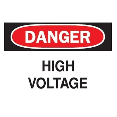 Brady Health & Safety Signs, Danger - High Voltage, 7X10 Fiberglass (262-71565)