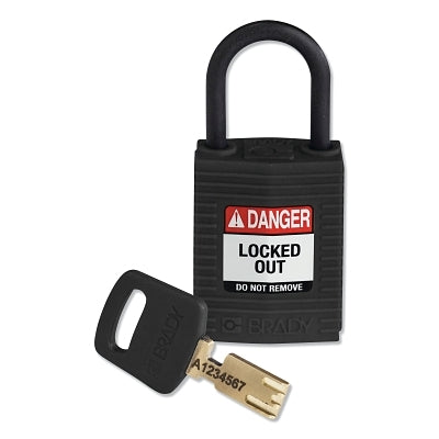Brady SafeKey Compact Nylon Lockout Padlocks (262-CPT-BLK-25PL-KD)