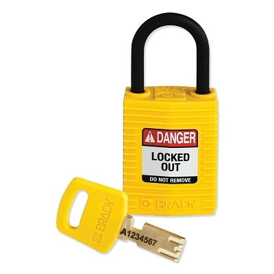 Brady SafeKey Compact Nylon Lockout Padlocks (262-CPT-YLW-25PL-KD)