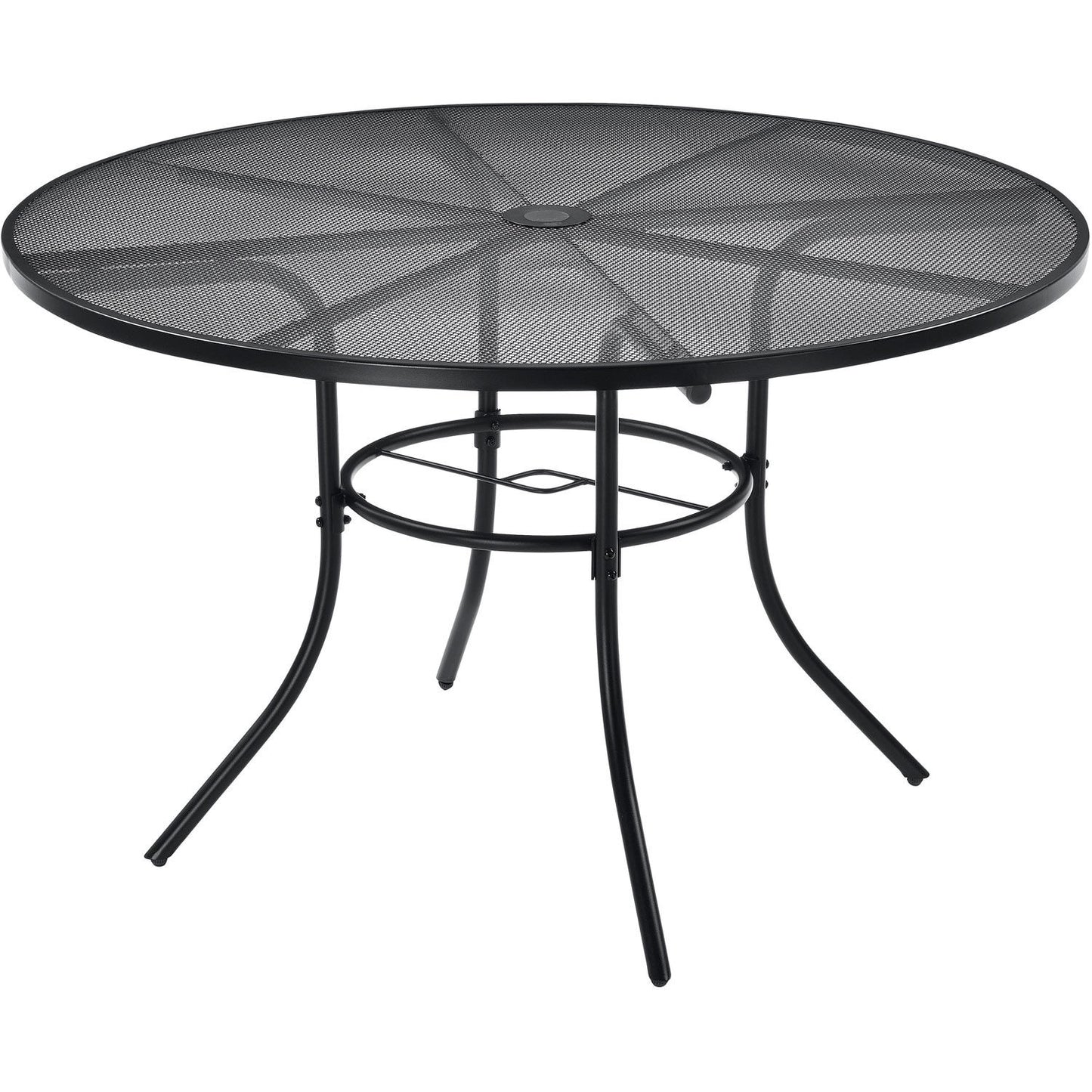 Global Industrial 48" Round Outdoor Café Table, Steel Mesh, Black (WB262082)