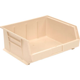 Global Industrial Plastic Hang & Stack Bin, 14-3/4"L x 16-1/2"W x 7"H, Beige (WB269686BG)