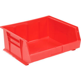 Global Industrial Plastic Hang & Stack Bin, 14-3/4"L x 16-1/2"W x 7"H, Red (WB269686RD)