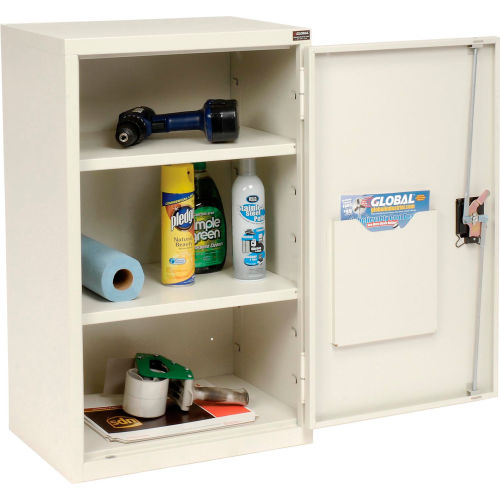 Global Industrial Wall Mount Storage Cabinet, 19-7/8"W x 14-1/4"D x 32-3/4"H, Assembled, White (WB269877WH)