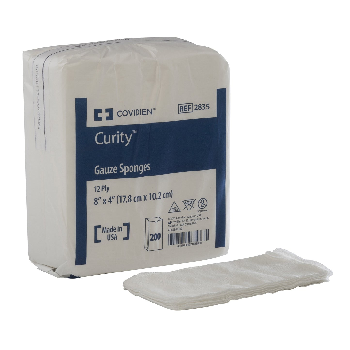 Curity™ Gauze Sponge 4 X 8 Inch 12-Ply NonSterile 200 per Pack (9972_BG)