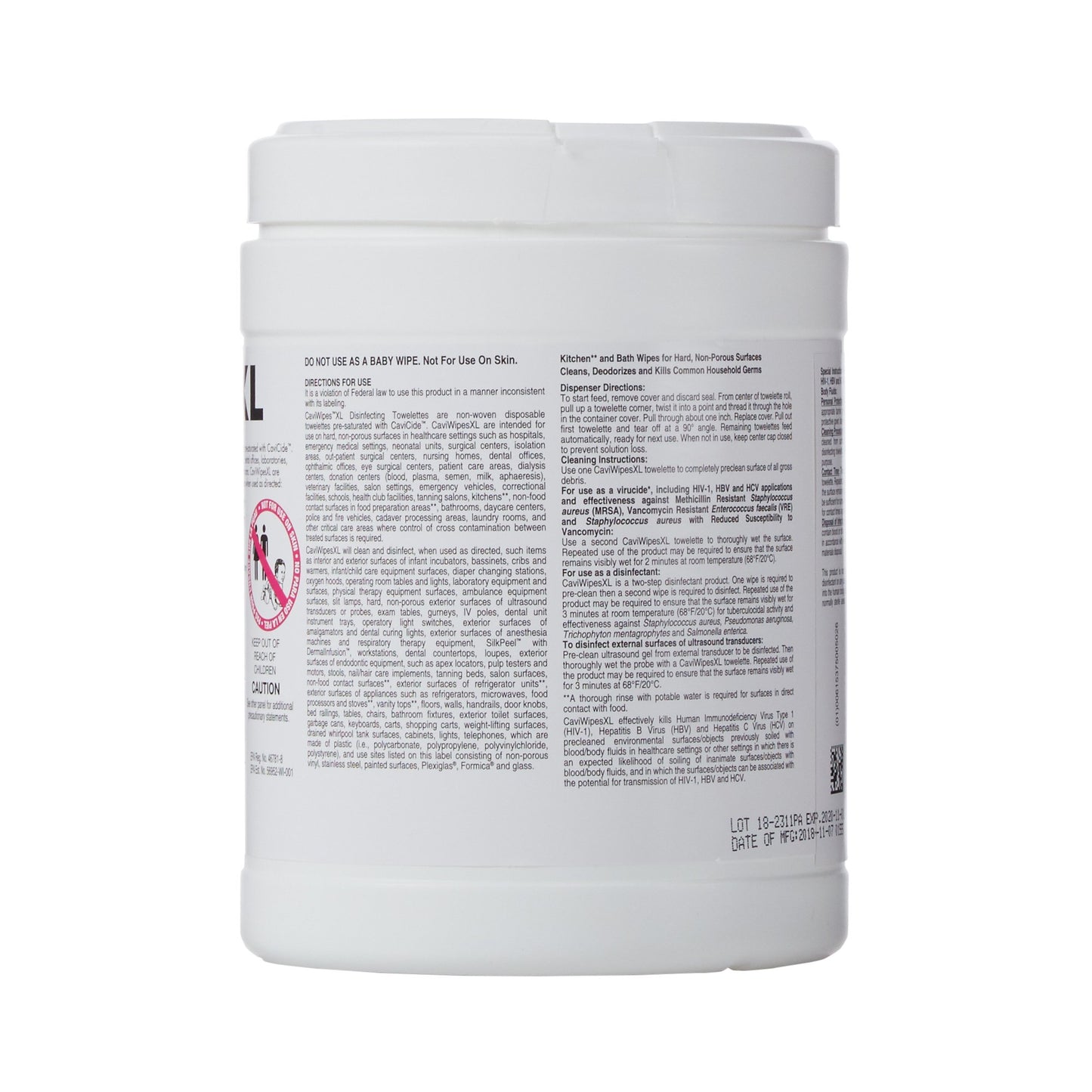 CaviWipes™ Surface Disinfectant Premoistened Alcohol Based Manual Pull Wipe 66 Count Canister Alcohol Scent NonSterile (486719_CN)