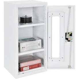 Global Industrial Clear View Storage Cabinet, 13-3/4"W x 12-3/4"D x 30"H, Assembled, Off White (WB270017WH)