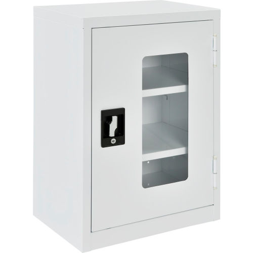 Global Industrial Clear View Wall Storage Cabinet, 18"W x 12"D x 26"H, Assembled, Off White (WB270018WH)