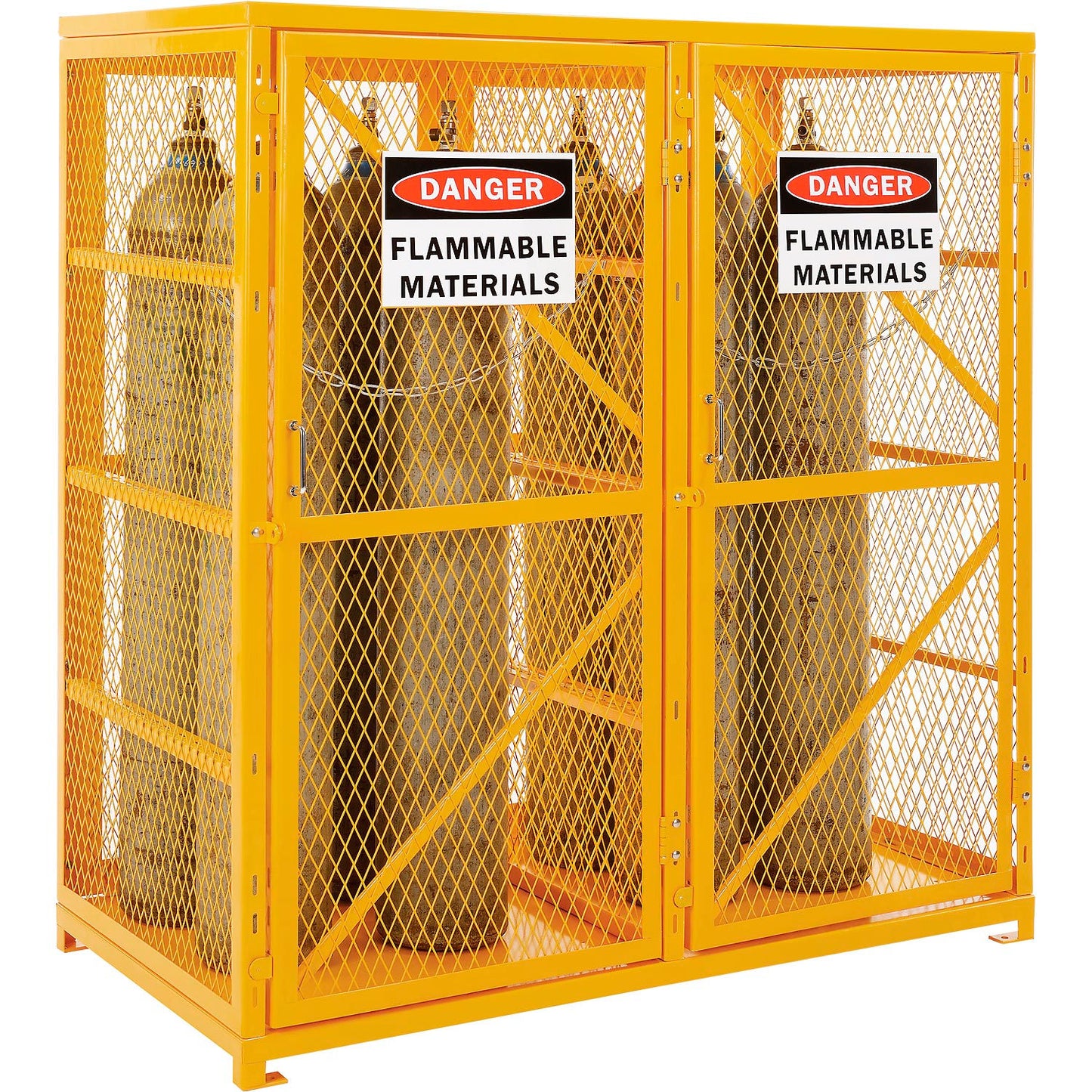 Global Industrial Cylinder Storage Cabinet DBL Door Vertical, 18 Cylinder Capacity, Assembled (WB493355)