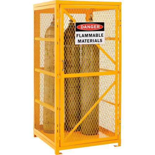 Global Industrial Cylinder Storage Cabinet With Manual Close Single Door, 9 Cylinder Cap. (WB270256)