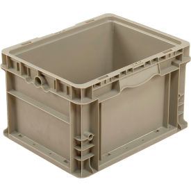 Global Industrial Stackable Straight Wall Container, Solid, 12"L x 15"W x 9"H, Gray (WB270287)