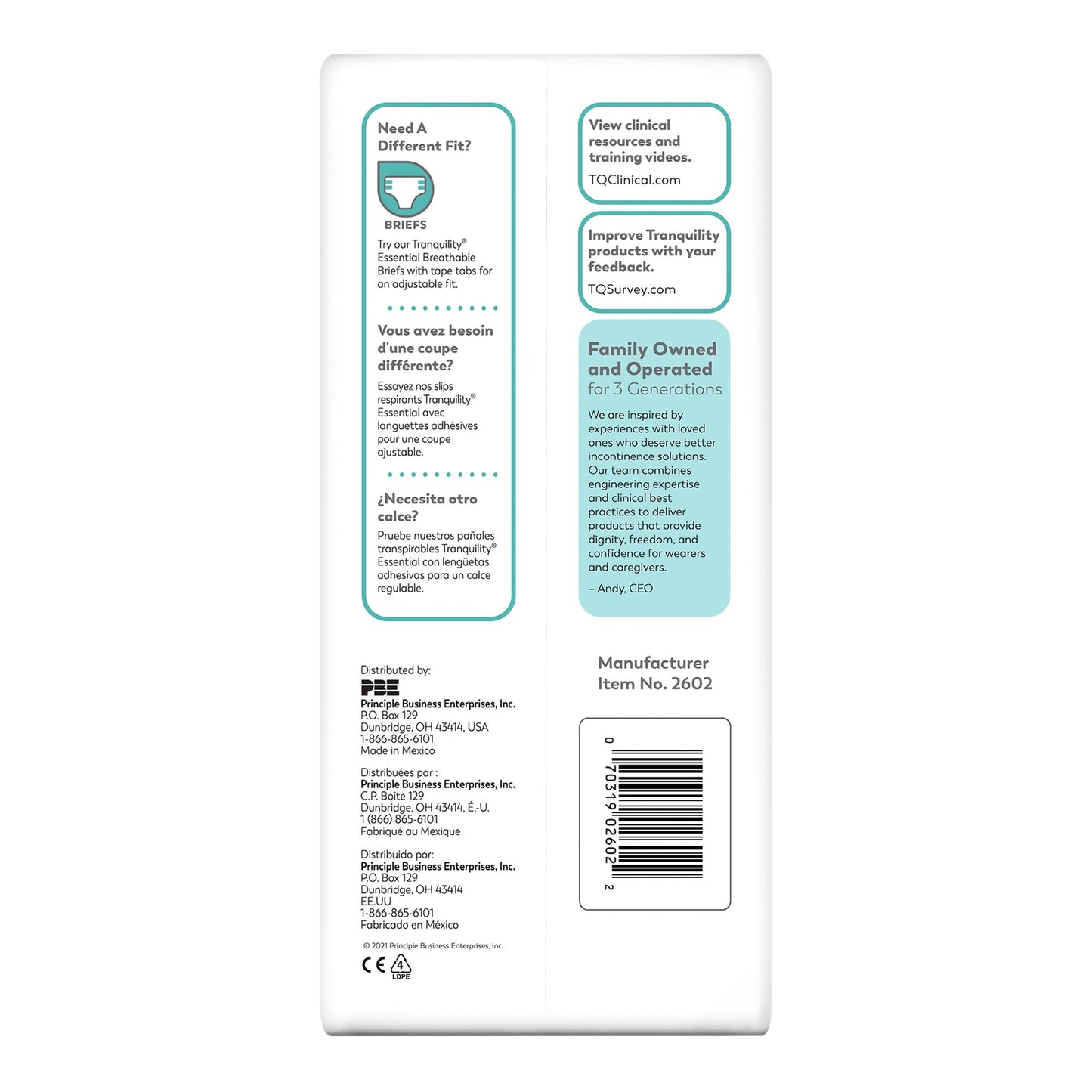 Tranquility® Essential Unisex Youth Absorbent Underwear Pull On with Tear Away Seams Medium Disposable Heavy Absorbency (1008934_BG)