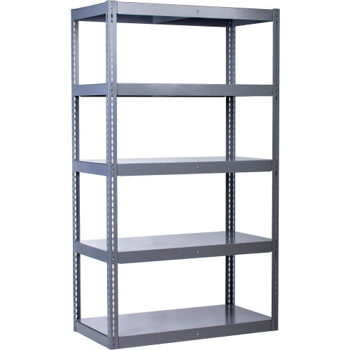 Global Industrial 5 Shelf, High Capacity Boltless Shelving, Steel deck, Starter, 36"W x 18"D x 72"H (WB272113)