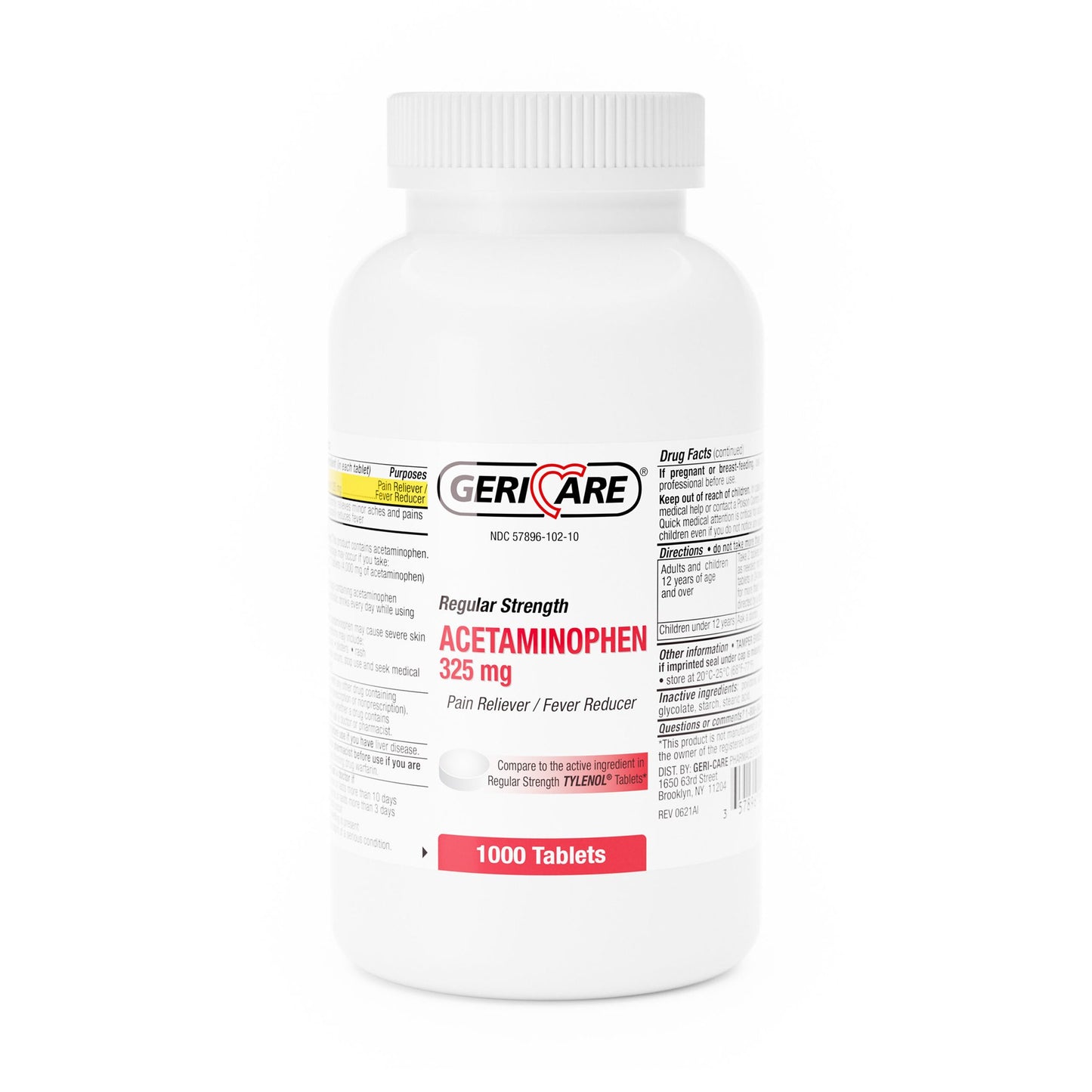 Geri-Care Pain Relief 325 mg Strength Acetaminophen Tablet 1000 per Bottle (1242760_BT)