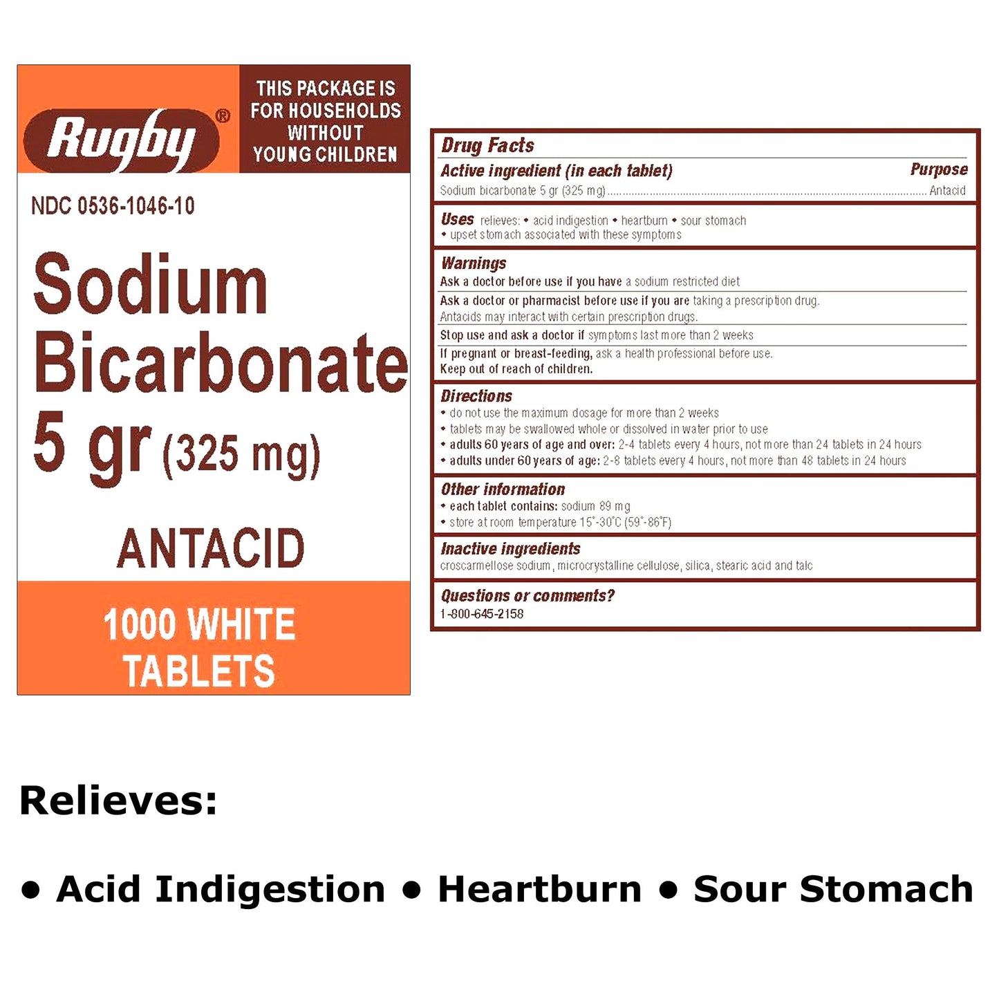 Major® Antacid 325 mg Strength Tablet 1000 per Bottle (981044_BT)