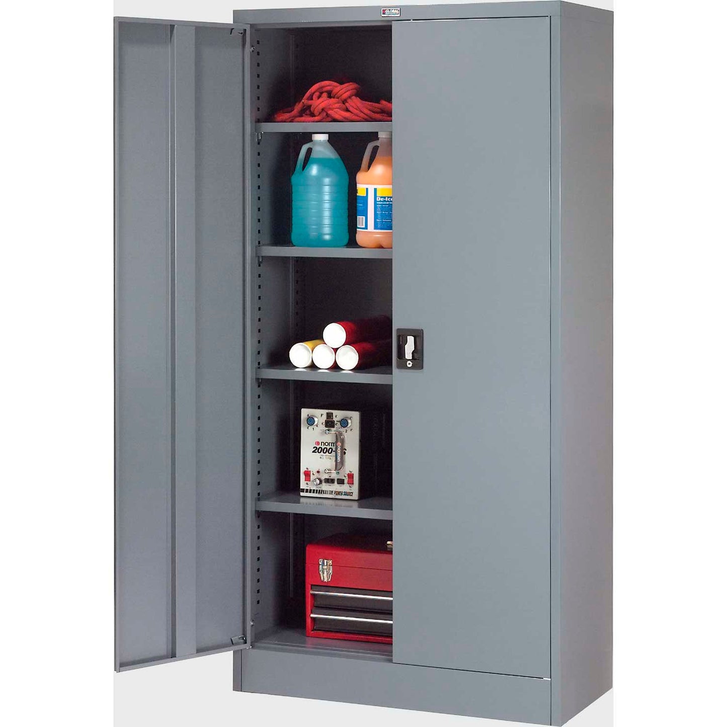 Global Industrial Steel Storage Cabinet, Recessed Handle, 36"W x 18"D x 72"H, Gry, Unassembled (WB237635GY)
